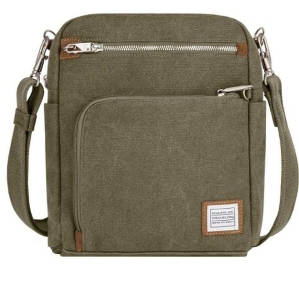 Gorpcore Travelon Heritage Tour Bag Anti-Theft Canvas Crossbody Green